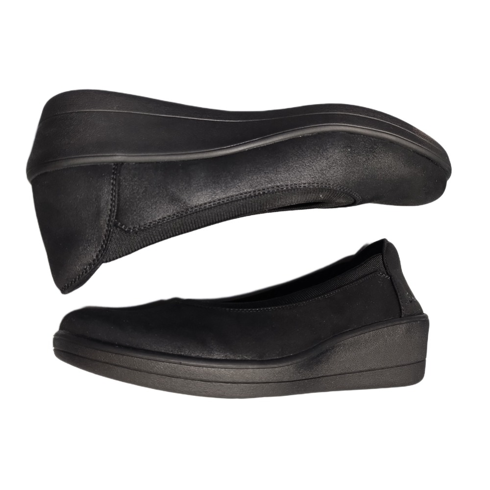 Skechers Newport Wedge Casual Shoes Womens Size 7 Black Relaxed Fit Air-Cooled